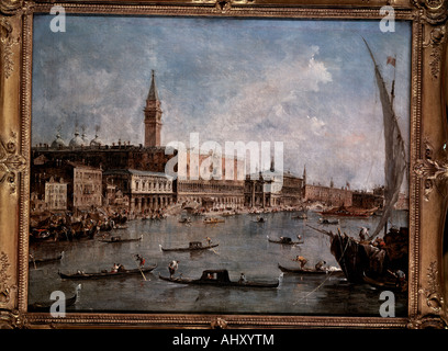 "Bildende Kunst, Guardi, Francesco, (1712-1793), Malerei,"Palazzo Ducale", ("Dogenpalast"), ca. 1770, Öl auf Leinwand, Stockfoto