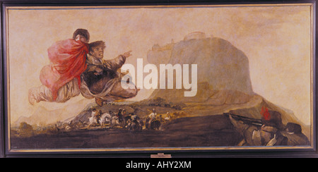 Bildende Kunst, Goya y Lucientes, Francisco de (1746 - 1828), Malerei, 'Asmodea', 1820-1823, Öl auf Leinwand, 123 cm x 265 cm, Prado, Madrid, Artist's Urheberrecht nicht geklärt zu werden. Stockfoto