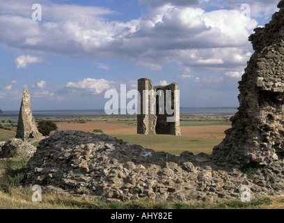 Hadleigh Castle mit Themse-Mündung entfernte Teil dieser Website & angrenzenden Gebieten sind Veranstaltungsorte für 2012 Mountain Bike events Stockfoto