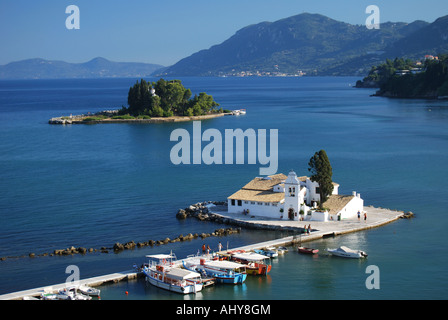 Maus-Insel, Halbinsel Kanoni, Kerkyra, Korfu, Ionische Inseln, Griechenland Stockfoto