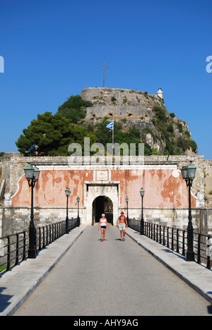 Eingang, Paleo Frourio (alte Festung), Altstadt von Korfu, Kerkyra, Korfu, Ionische Inseln, Griechenland Stockfoto