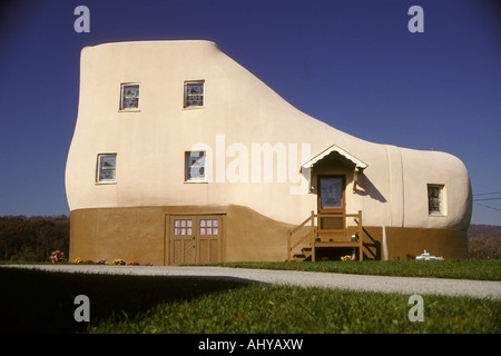 Kinderreim inspiriert Werbung Regelung dort war eine alte Dame lebte in einem Schuh Haines Haus York PA Pennsylvania americana Stockfoto