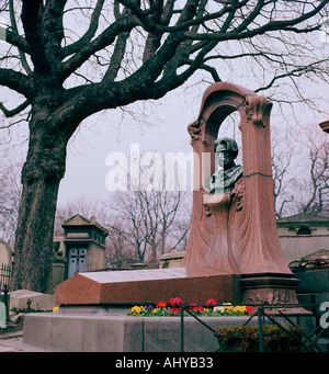 Emile Zola Grab auf dem Montmartre-Friedhof in der Stadt von Paris In Frankreich In Europa Stockfoto