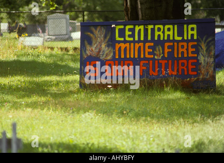 Centralia PA Pennsylvania mit Stadtbrand brennende Kohle mir unter Stockfoto