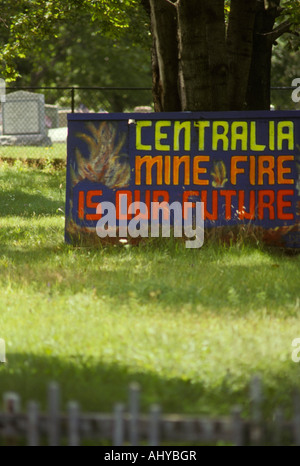 Centralia PA Pennsylvania mit Stadtbrand brennende Kohle mir unter Stockfoto