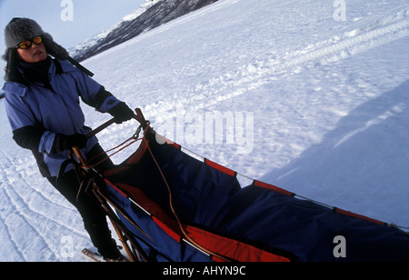 Wintercamping am Wegesrand Kungsleden in Lappland Nordschweden Stockfoto