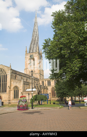 Kirche mit schiefen Turm Chesterfield Derbyshire England Stockfoto