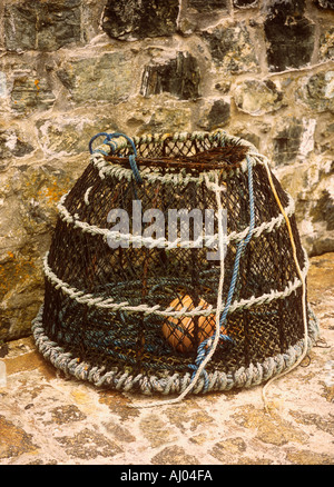 Lobster Pot auf den Hafen von Boscastle in Cornwall in Großbritannien Stockfoto