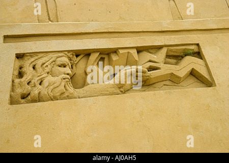 antiken Griechenland Sand Skulptur bei great Yarmouth Stockfoto