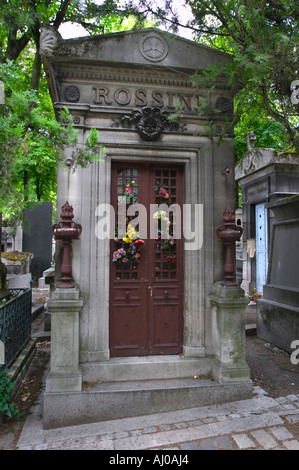 Ehemalige Grab von Gioacchino Rossini Pere Lachaise Friedhof Paris Frankreich Stockfoto