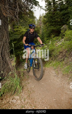 Casey Mountainbikes Baldys umfangreiches Wegenetz in Sun Valley Idaho Modell veröffentlicht Stockfoto