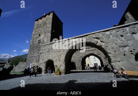 Porta Pretoria Aosta Valle d Aosta Italien Stockfoto