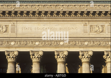 Reich verzierten Säulen der staatlichen Ausbildung Gebäude Albany NY Stockfoto