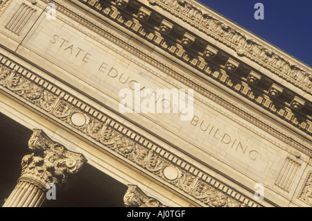 Reich verzierten Säulen der staatlichen Ausbildung Gebäude Albany NY Stockfoto