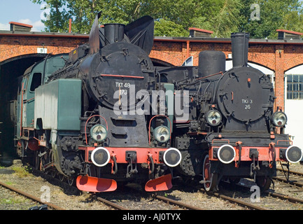 Dampf-Lokomotiven Tkt 48 und Tki 3 Motoren Stockfoto