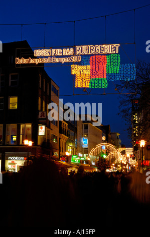 Weihnachtsbeleuchtung in Essen, Deutschland. 2006 Stockfoto