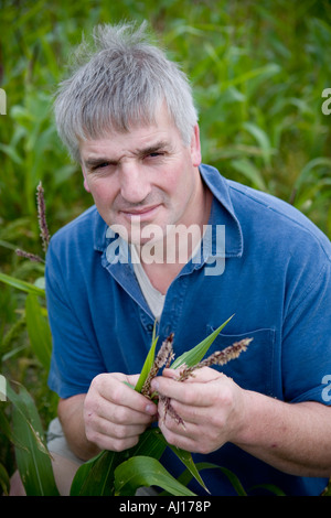 Landwirt Rob Law, Farmer des Jahres 2007 auf Sparsamkeit Bauernhof, Hertfordshire Stockfoto