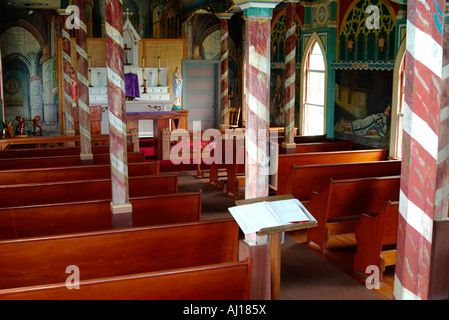 USA, Hawaii, Honaunau, St. Benedikt Kirche gemalt Stockfoto