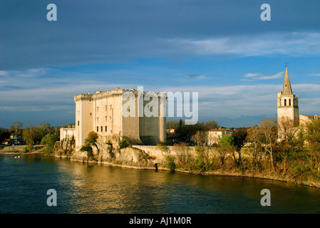 Frankreich, Bouches-du-Rhone, Tarascon, König Rene's Burg des 14./15. Jahrhundert auf der Rhone Banken Stockfoto