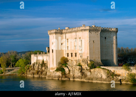 Frankreich, Bouches-du-Rhone, Tarascon, König Rene's Burg des 14./15. Jahrhundert auf der Rhone Banken Stockfoto