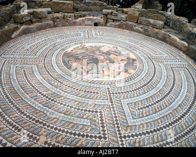 Zypern Paphos Archäologischer Park Theseus Mosaik im Haus Theseus Stockfoto
