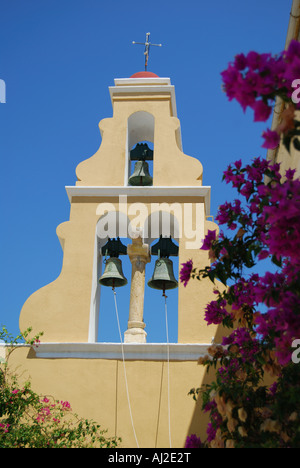 Der Glockenturm, das Kloster von Panagia, Paleokastritsa, Korfu, Corfu, Ionische Inseln, Griechenland Stockfoto