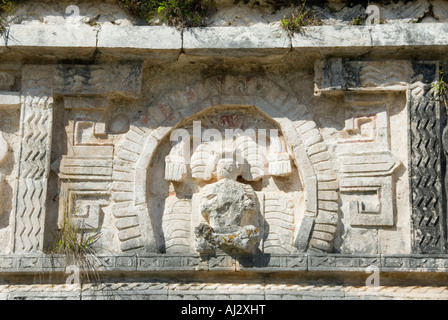 La Iglesia schnitzen, Detail, Chichen Itza, Mexiko 2007 Stockfoto