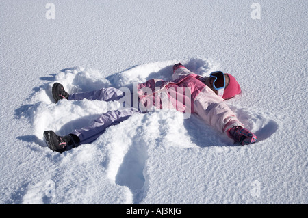 Schneeengel auf Tasman Glacier Aoraki Mt Cook National Park Südinsel Neuseeland Stockfoto