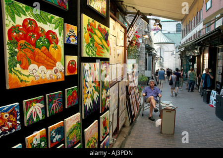 Rue de Tresors in Québec (Stadt) Stockfoto