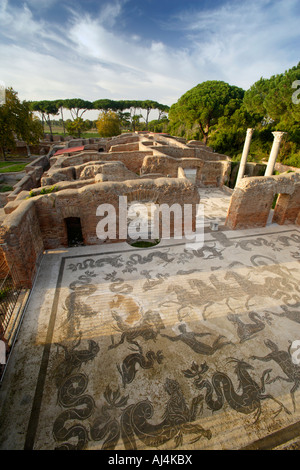Bäder von Neptun In die antike römische Stadt von Ostia, Italien Stockfoto
