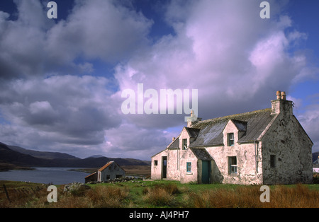 Verfallenes Haus in der Nähe von Arivruach auf der Isle of Lewis, äußeren Hebriden Schottland Stockfoto