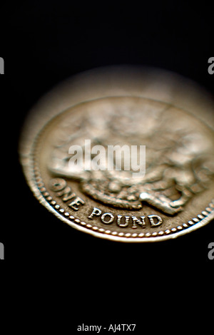 Ein ein-Pfund-Münze von der Great British Pound Währung Stockfoto