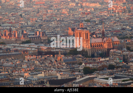 Paris Frankreich Blick auf Notre-Dame-Blick vom Tour Montparnasse Stockfoto