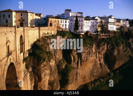 Ronda Spain Provinz Malaga Andalucia Ronda Schlucht und Brücke El Tajo Puente Nuevo Stockfoto