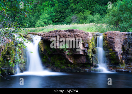 Wain Wath fällt einen malerischen Wasserfall auf die Fluss-Senke im Swaledale in der Nähe von Keld, North Yorkshire Dales England UK Stockfoto