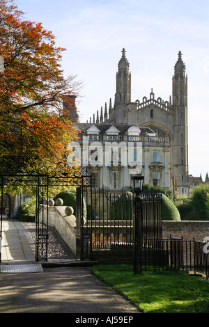 Clare College Bridge, Clare College Old Court und Kings College Chapel, im Herbst, Cambridge University Cambridge UK Stockfoto