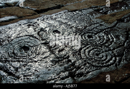 Achnabreck Cup und Ring gekennzeichnet Felsen Stockfoto