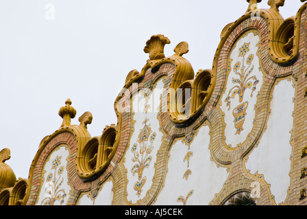 Detail des Daches, ehemaligen Postsparkasse, Budapest, Ungarn Stockfoto