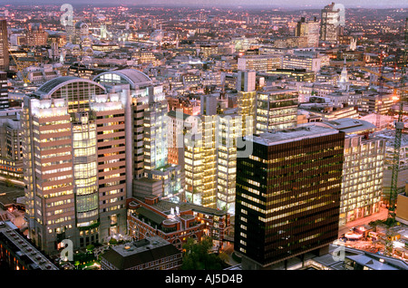 London Panorama Nacht anzeigen Barbakane England uk Stockfoto