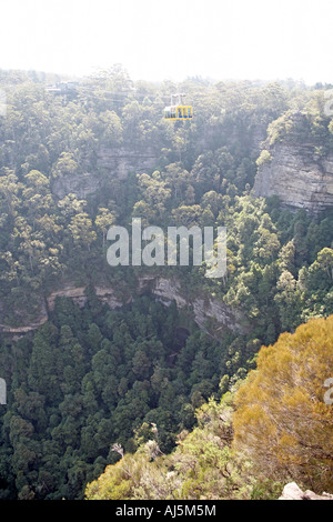 Skyway Seilbahn Überschrift über Schlucht oberhalb Wald im malerischen Welt Katoomba Blue Mountains New South Wales NSW Australia Stockfoto