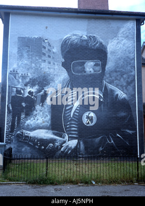 Wandbild, die Schlacht des Bogside im August 1969 in Bogside, Derry, County Londonderry, Nordirland. Stockfoto