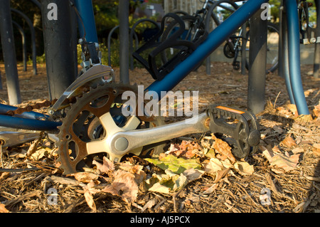 Fahrrad mit keine Räder am Fahrradträger Stockfoto