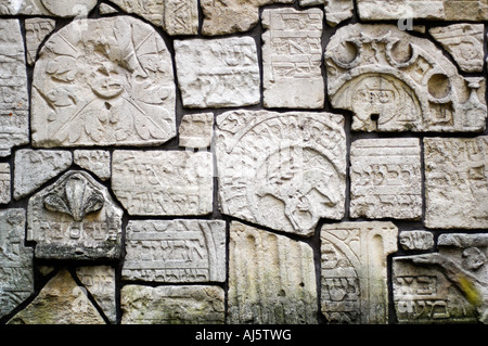 Jüdische Grabsteine Remuh Friedhof Klagemauer Kazimierz alte jüdische Viertel Krakau nur zu redaktionellen Zwecken Stockfoto