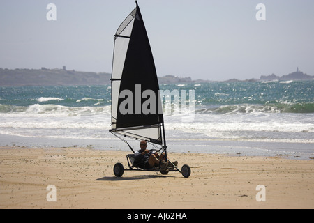 Jersey, Channel Islands UK auf fünf Meile Strand von St-Ouen Blo Karting Stockfoto