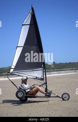 Jersey, Channel Islands UK auf fünf Meile Strand von St-Ouen Blo Karting Stockfoto