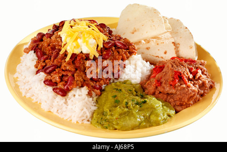 CHILII CON CARNE ESSEN AUSSCHNEIDEN Stockfoto