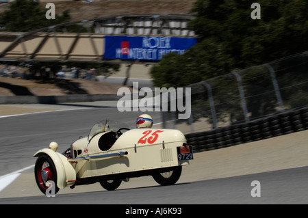 E Allen Moss Rennen seiner 1934 Morgan SS auf der 32. Rolex Monterey Historic Automobil Rennen 2005 Stockfoto