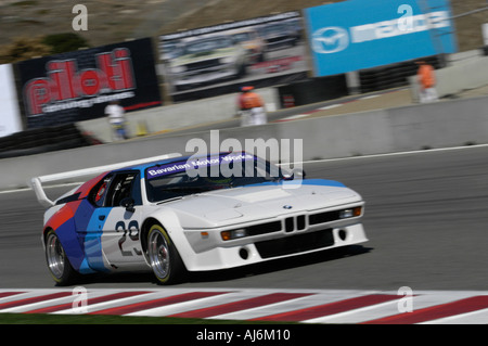 Tommy Milner Rennen ein 1980 BMW M1 auf der 32. Rolex Monterey Historic Automobil Rennen 2005 Stockfoto