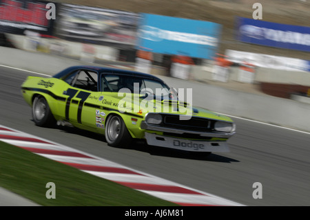 Ken Epsman Rennen seine 1970 Dodge Challenger auf der 32. Rolex Monterey Historic Automobil Rennen 2005 Stockfoto