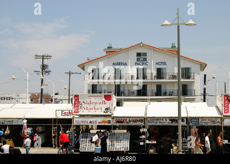 Aufbauend auf Strand Gehweg Los Angeles CA Stockfoto